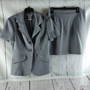 Breakin' Loose Womens Size 13/14 Gray Textured Blouse & Skirt Set 33x18